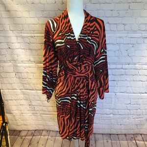 Banana Republic Coral animal stripe Wrap Dress
